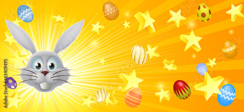 White Easter bunny banner
