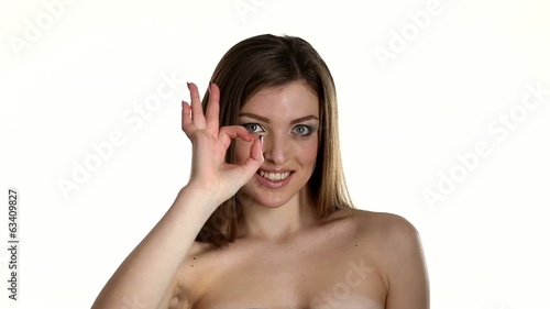 Sexy woman posing, isolated white background