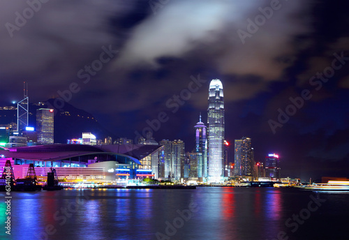 Hong Kong city at night © leungchopan