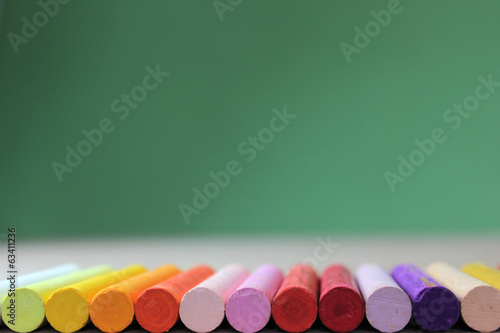 Crayons lined up in rainbow