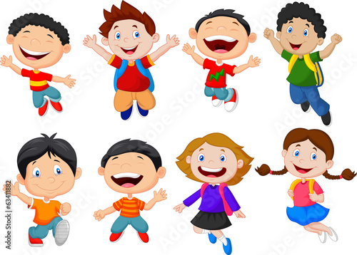 Happy school kid cartoon