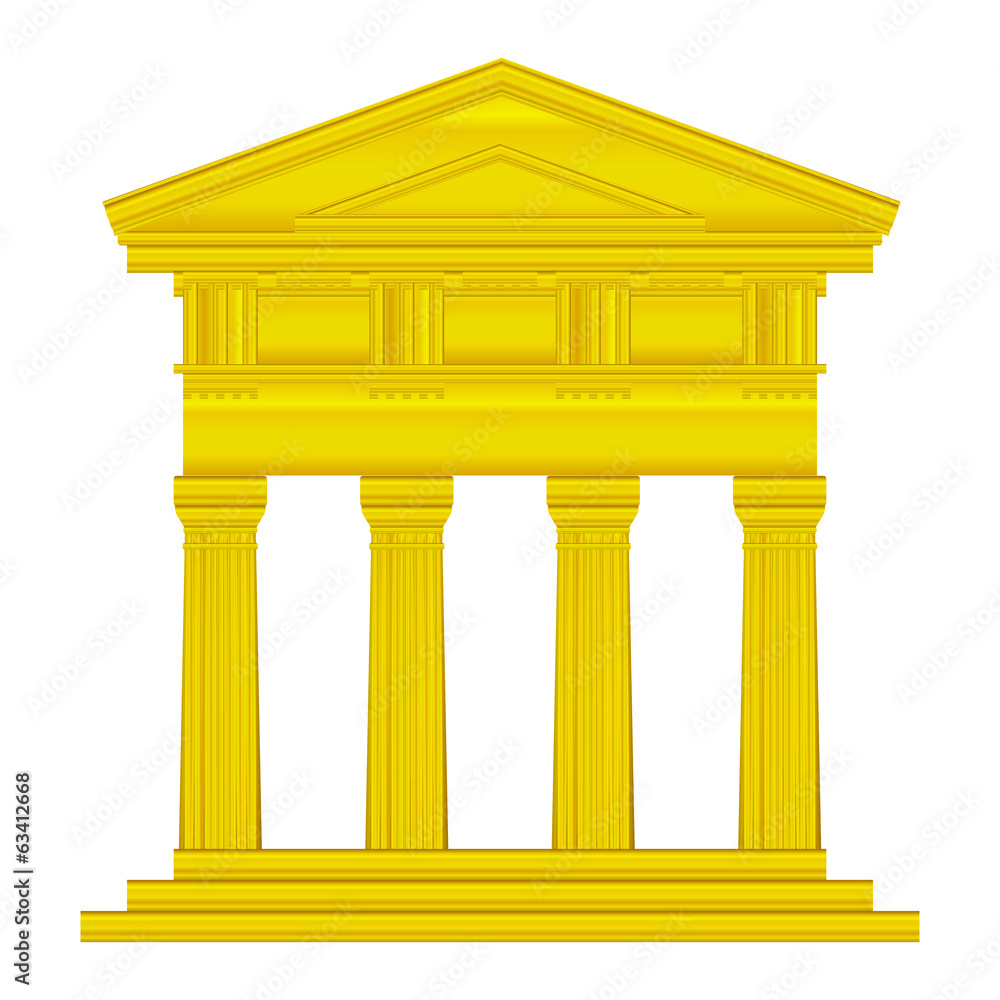 Fototapeta premium Gold doric temple