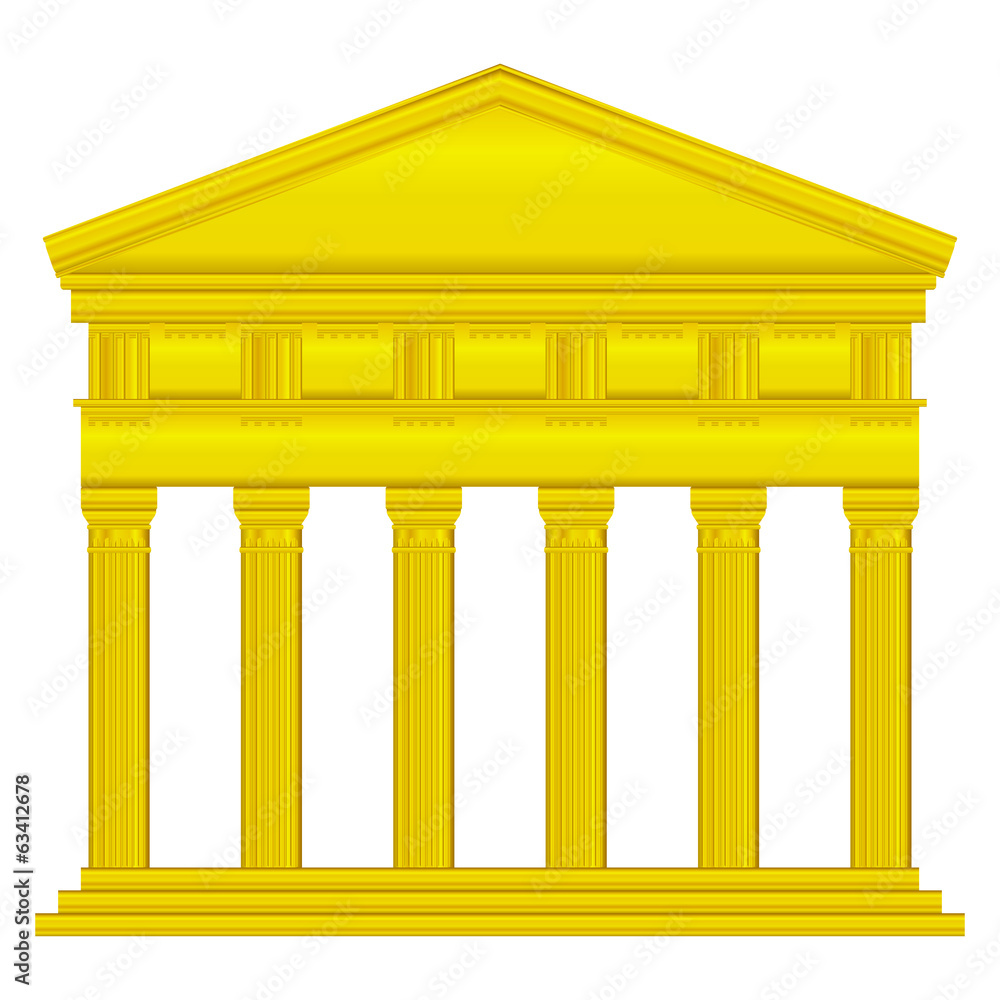 Fototapeta premium Gold doric temple