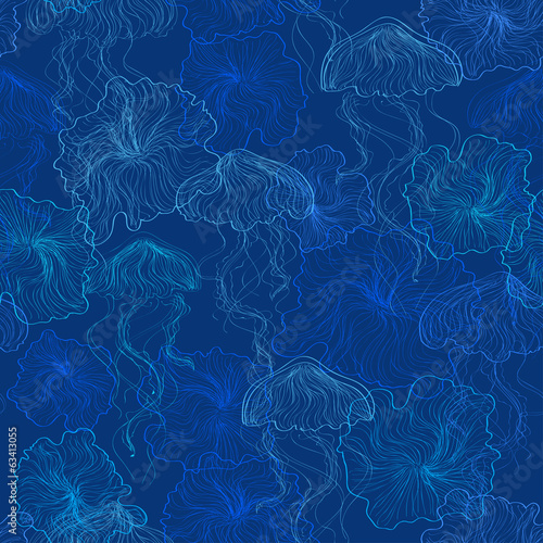 Seamless pattern of jellyfish