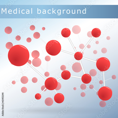 Abstract background with molecules and atoms