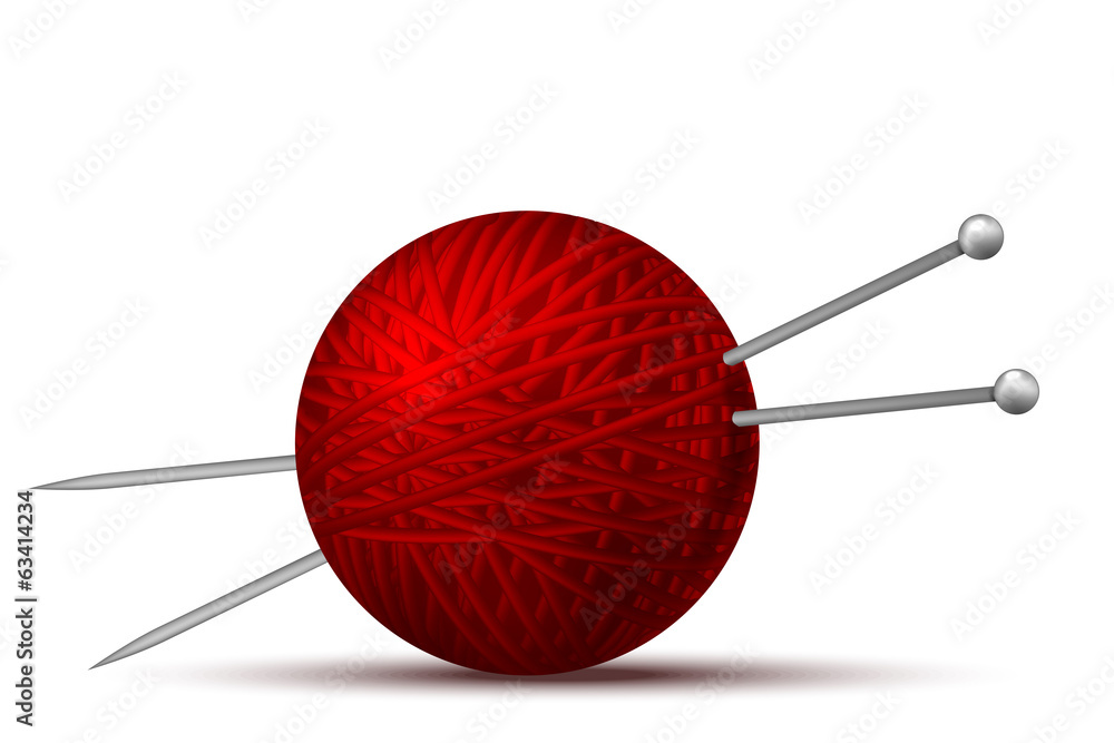 Wool ball and knitting needles Wool ball and knitting needles