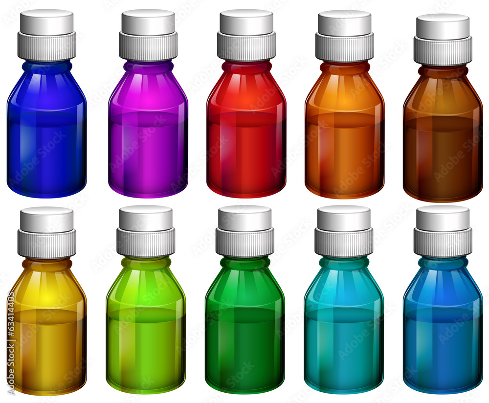 Colourful medicine bottles Colourful medicine bottles