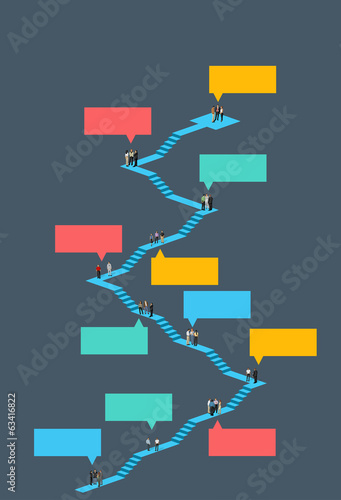 Template for brochure with business people on stair