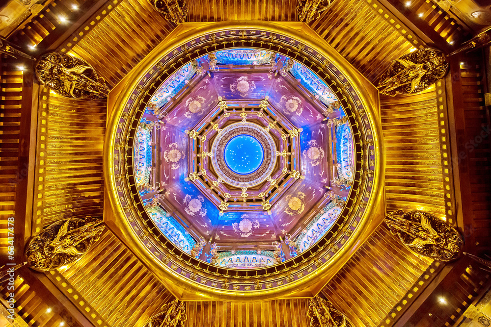 Wuxi,China-February 5,2014:Abstract Ceiling Design in an Orienta
