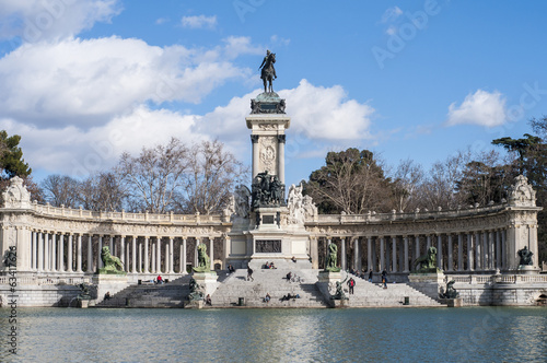 Alfonso XII statue on Retiro Park in Madrid.