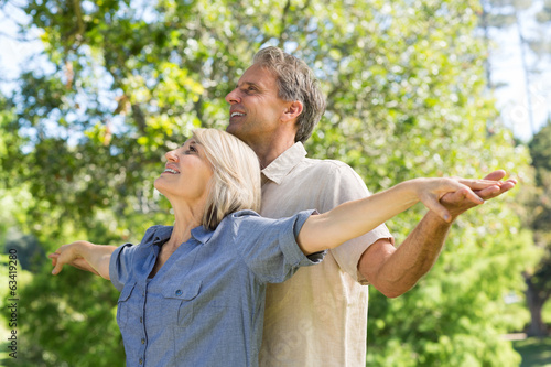 Romantic couple in park