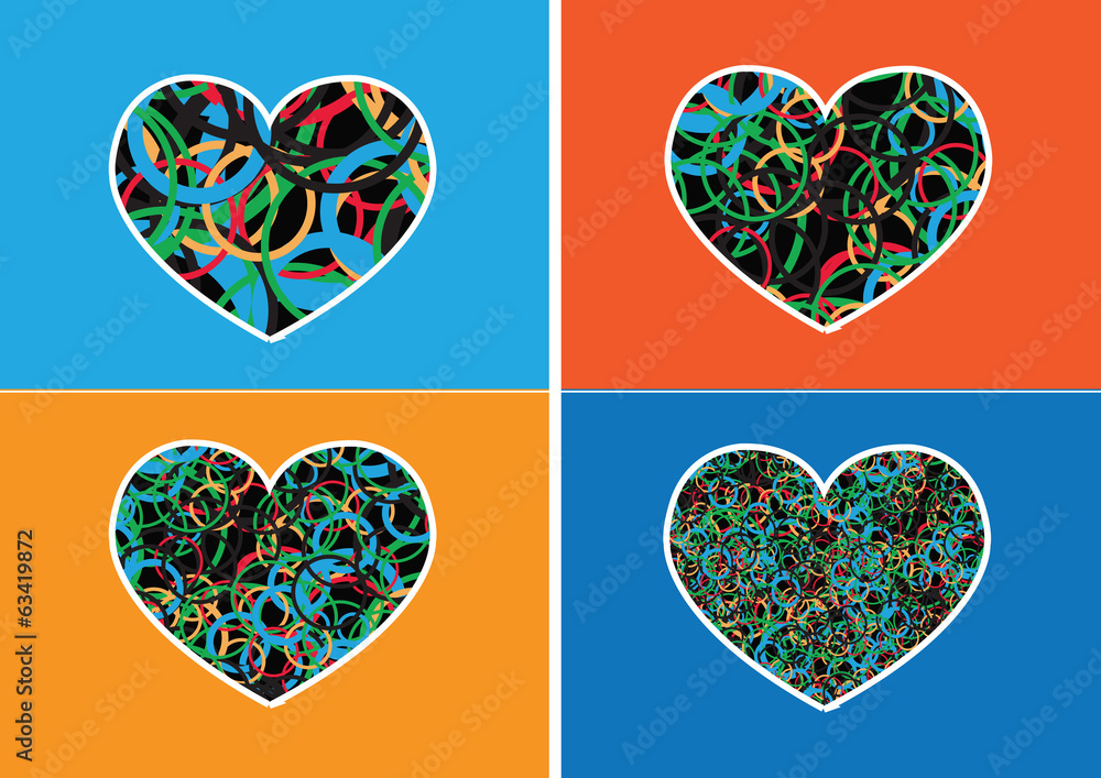 Heart Icon and Hearts symbol lines abstract idea design Heart Icon and Hearts symbol lines abstract idea design