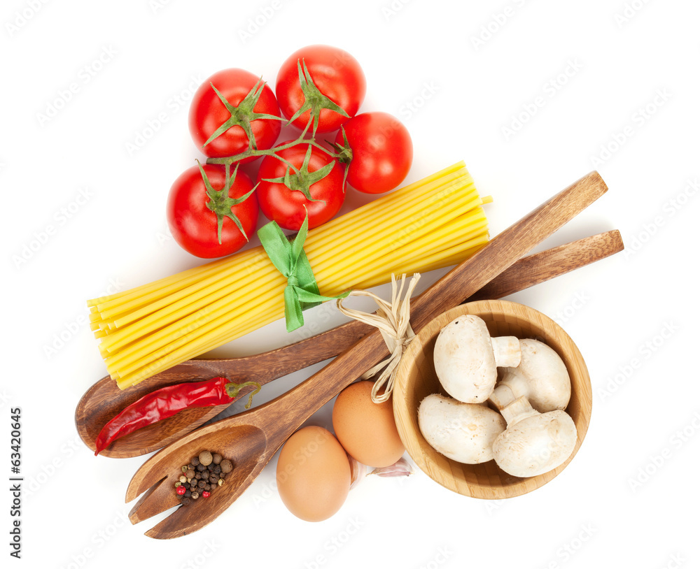 Pasta and ingredients
