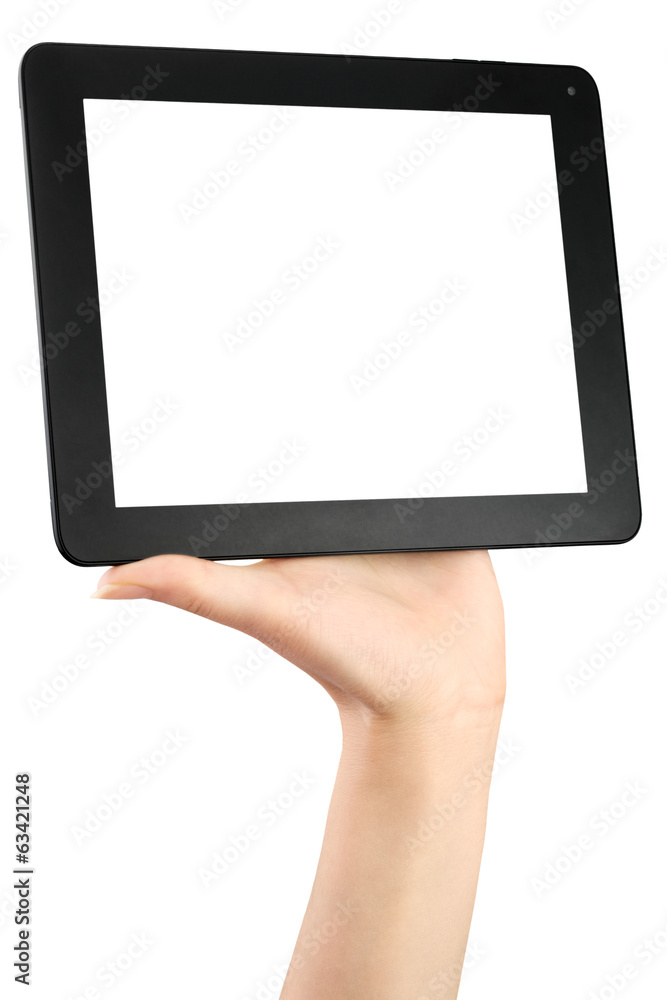Hand holding a tablet Hand holding a tablet