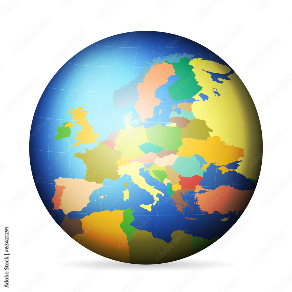 Fototapeta premium political globe Europe