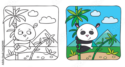 Little panda coloring book
