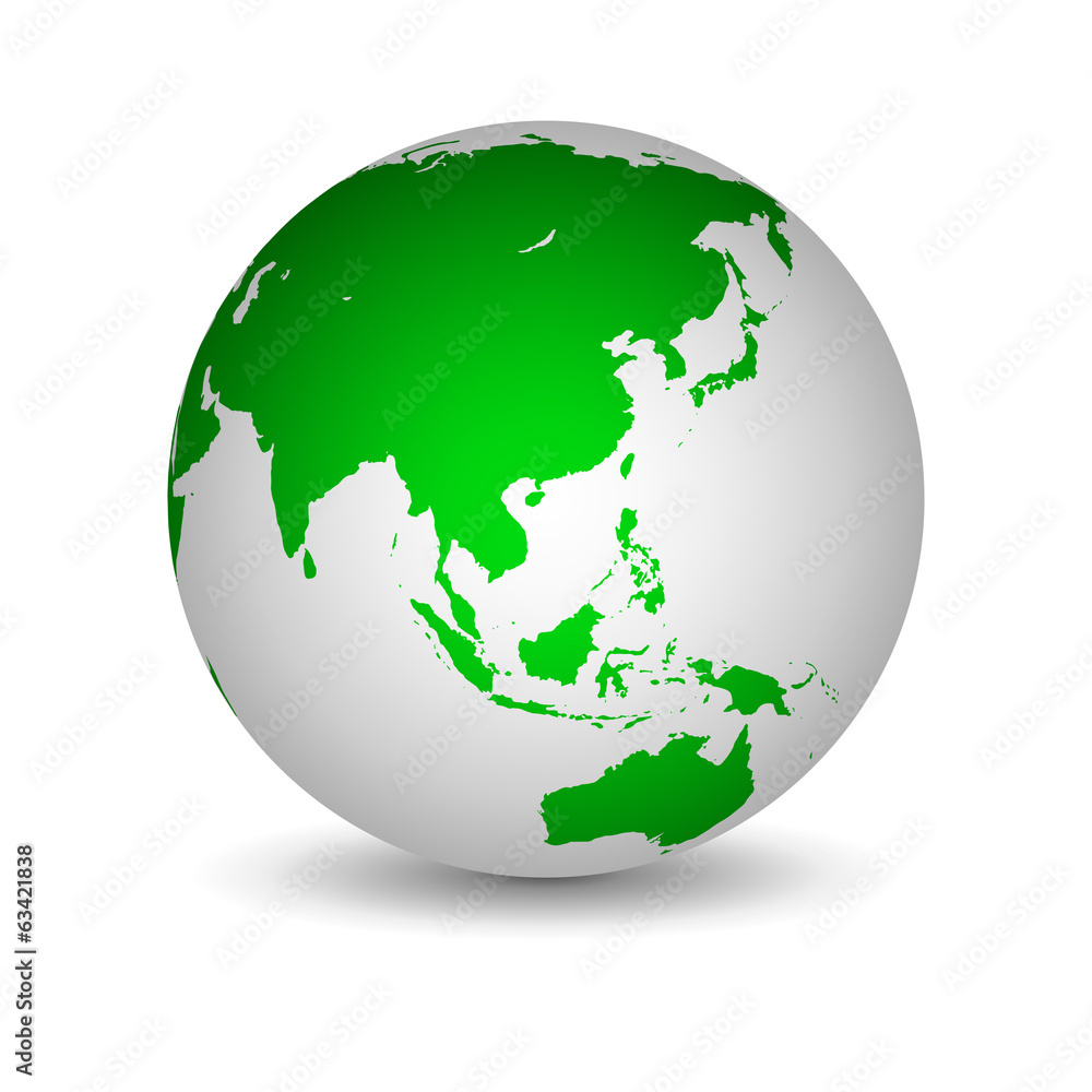 White and green globe