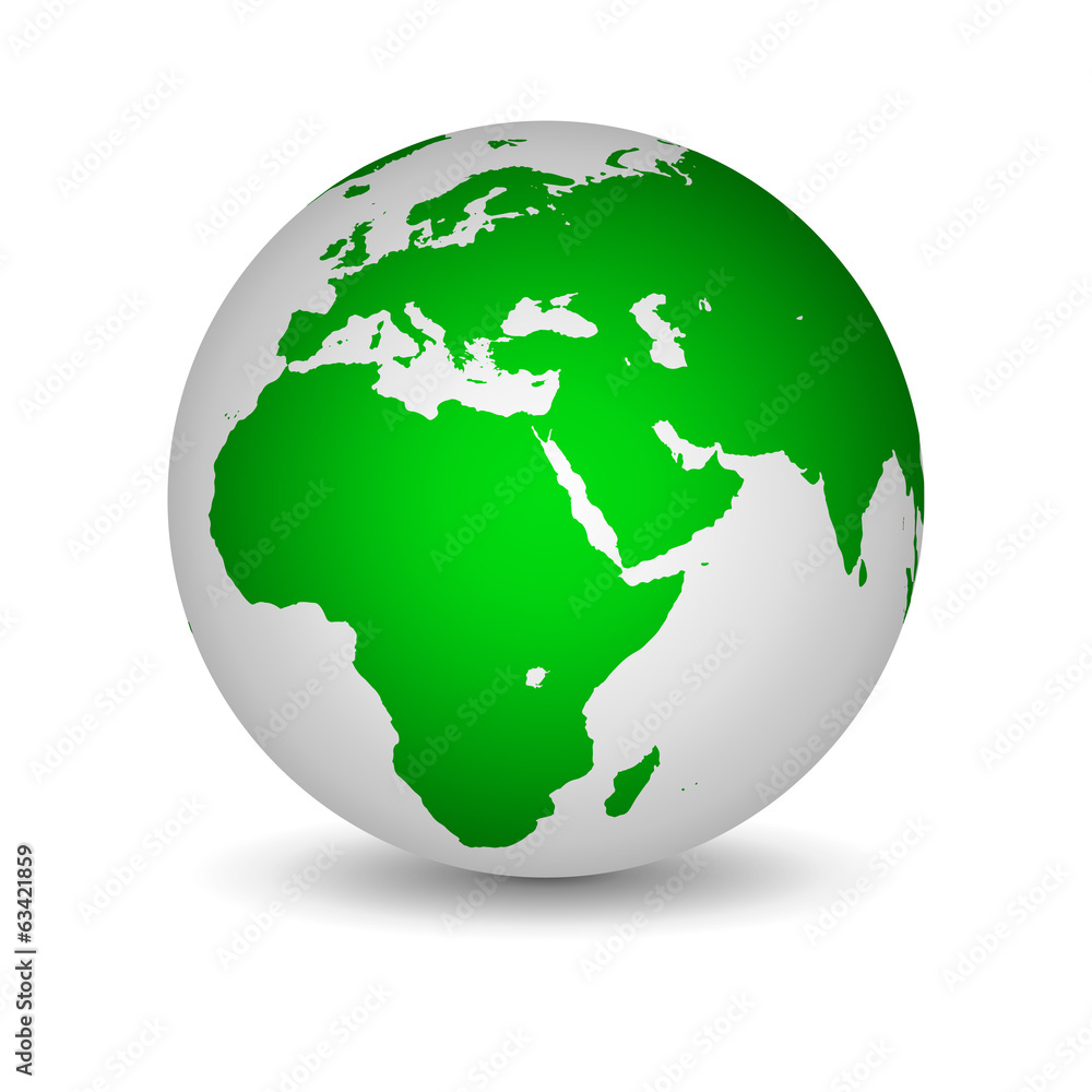 White and green globe