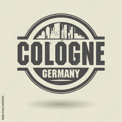 Stamp or label with text Cologne, Germany inside, vector