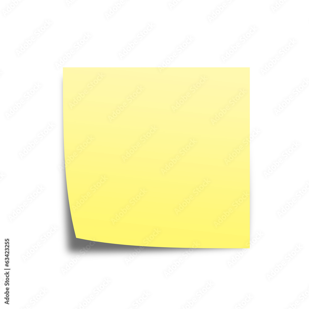 Note paper on white back ground Note paper on white back ground