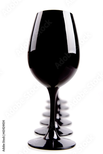 Obraz na płótnie Black Wine Glasses For Blind Tasting w salonie