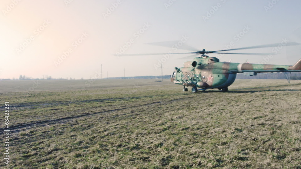 Military Helicopter ready to flight. Military Helicopter ready to flight.