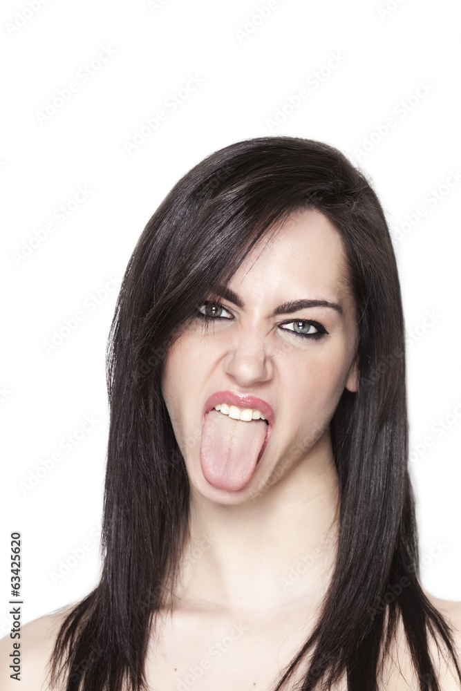 Girl with tongue stuck out Girl with tongue stuck out