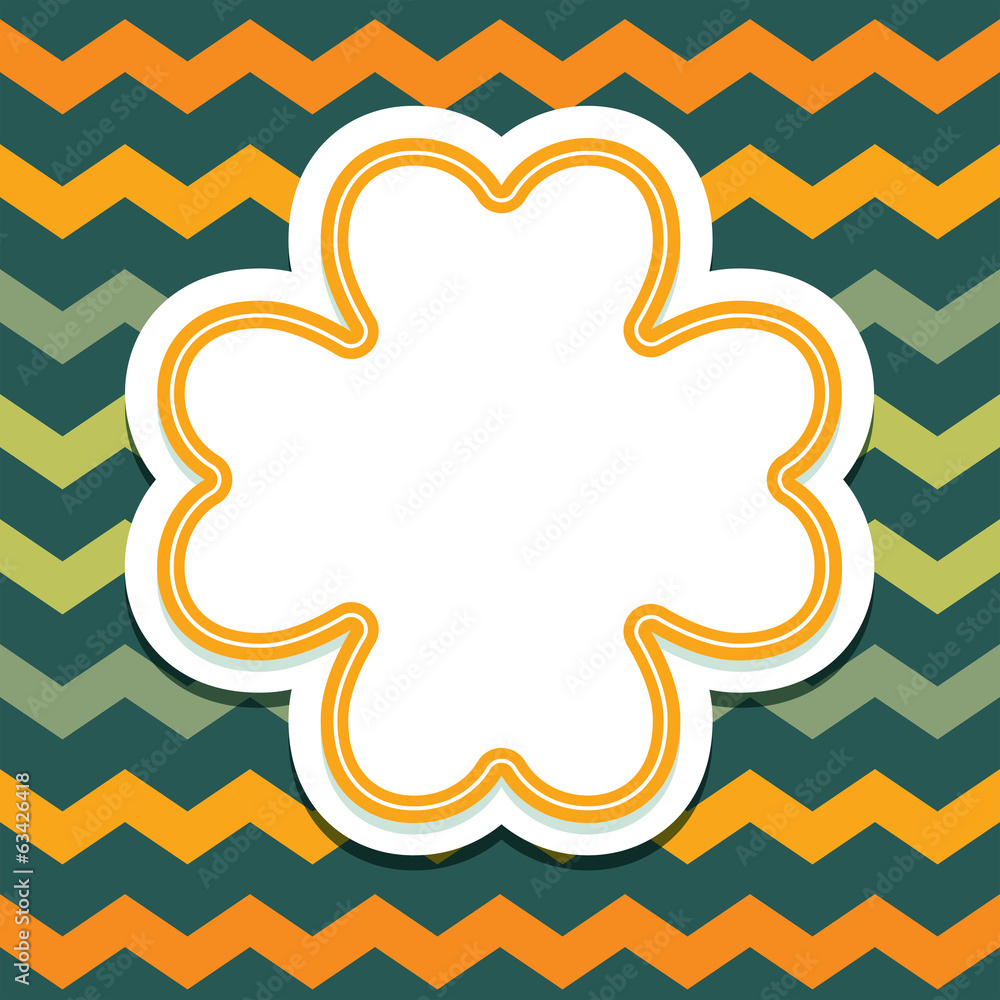 st patricks day card with 4 leaf clover on chevron background st patricks day card with 4 leaf clover on chevron background