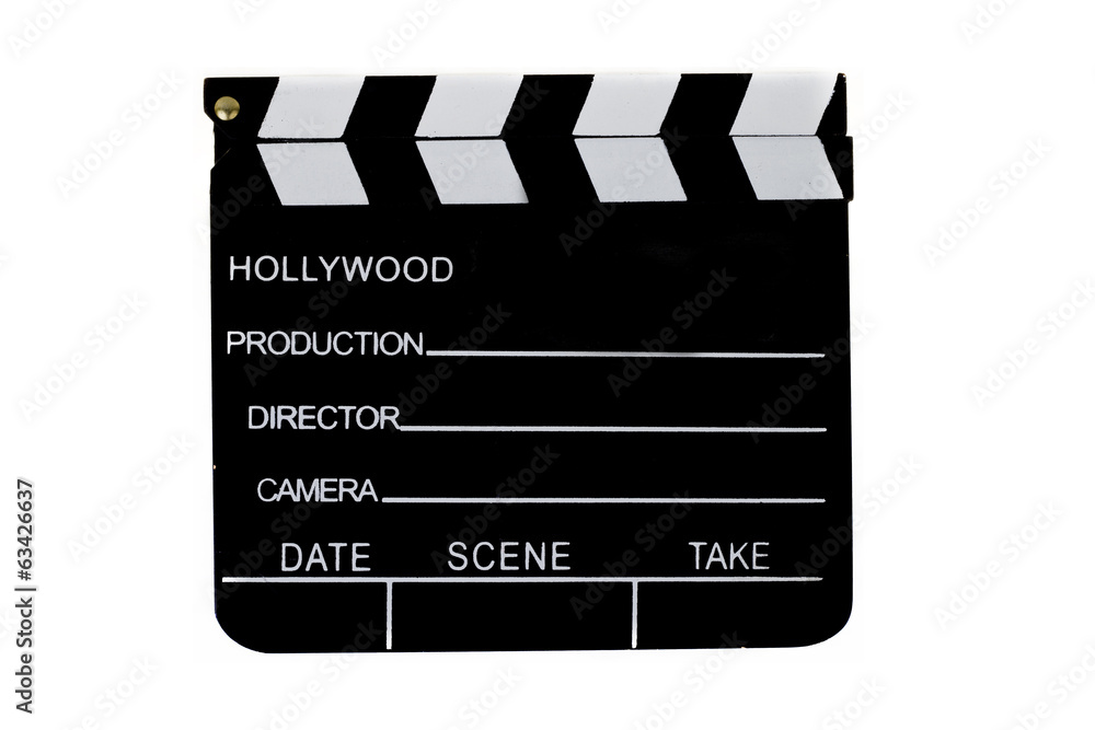 Clapperboard on an isolated background