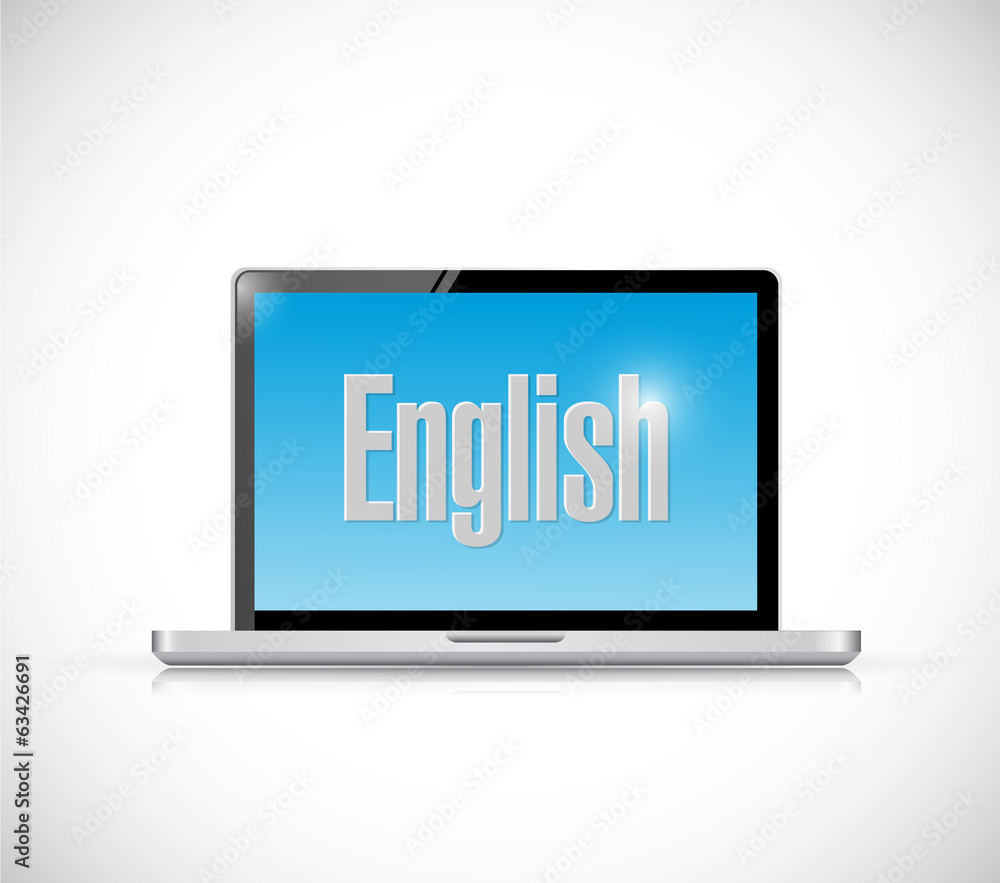 learn english on your computer illustration design learn english on your computer illustration design
