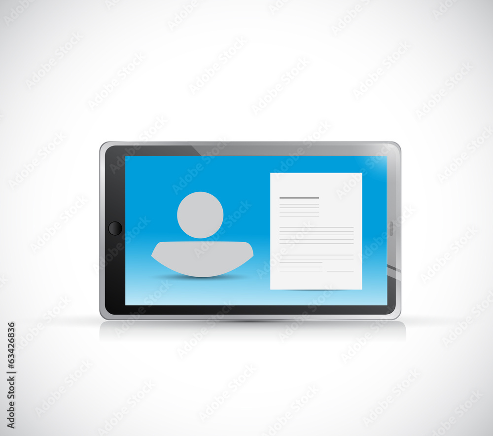 tablet avatar and resume illustration design tablet avatar and resume illustration design