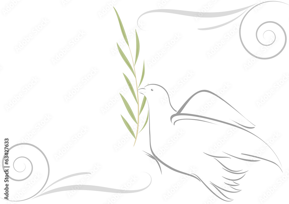 Naklejka premium Biglietto pasquale colomba stilizzata