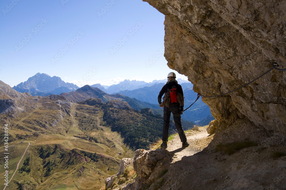 Bergsteiger in den Dolomiten - Alpen Bergsteiger in den Dolomiten - Alpen