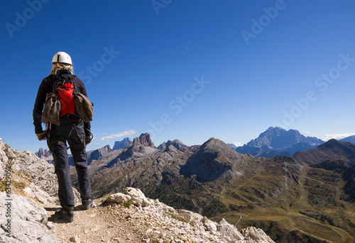 Bergsteiger in den Dolomiten - Alpen