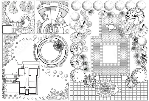 Fotografía Vector Collections od  Landscape Plan with treetop symbols