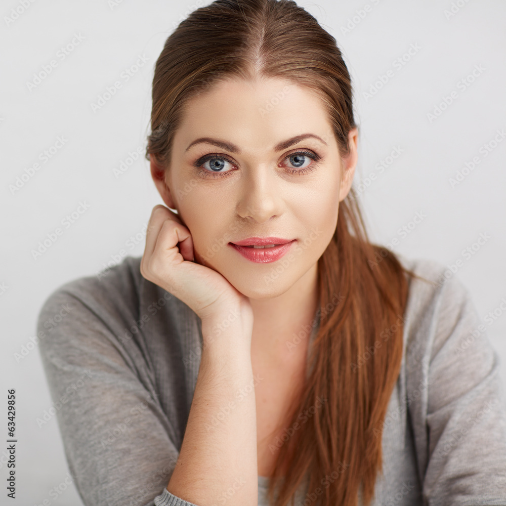 Woman close up face portrait. Woman close up face portrait.
