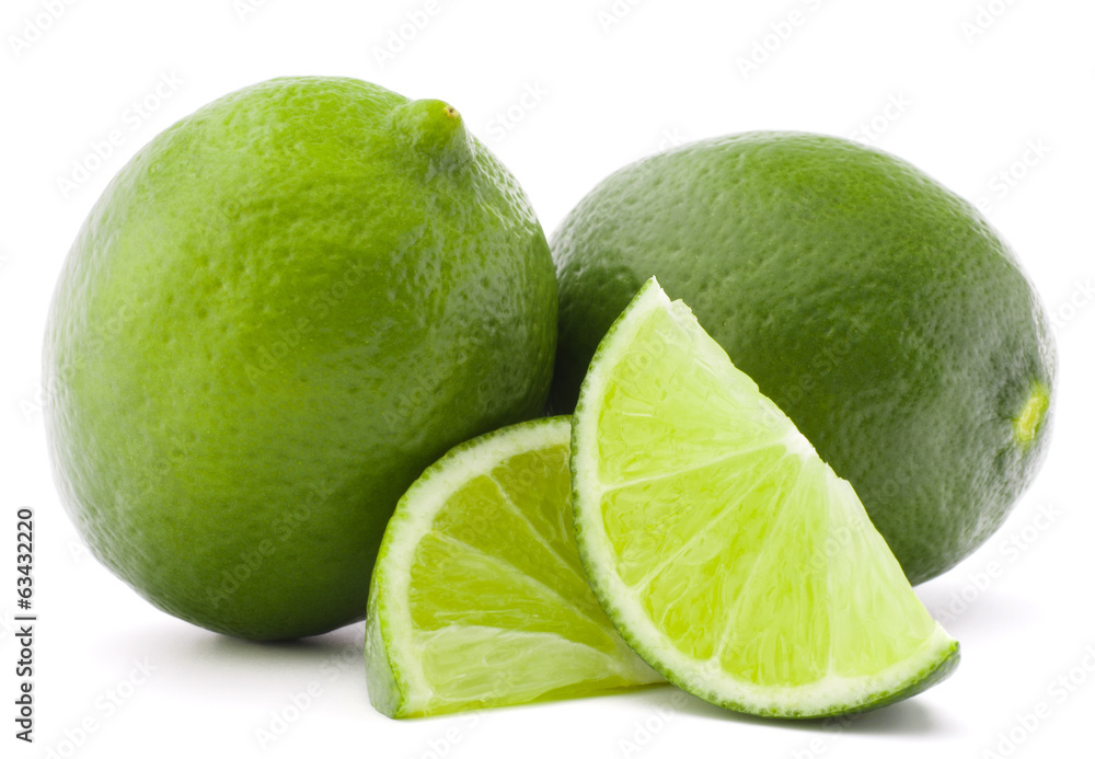 Citrus lime fruit isolated on white background cutout Citrus lime fruit isolated on white background cutout