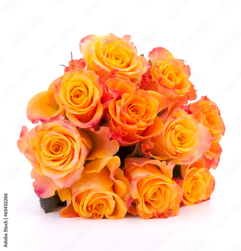 Yellow rose flower bouquet isolated on white background cutout Yellow rose flower bouquet isolated on white background cutout