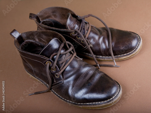 Old brown boots