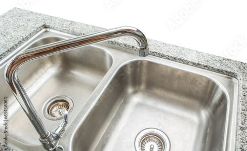 Kitchen sink with granite surface counter