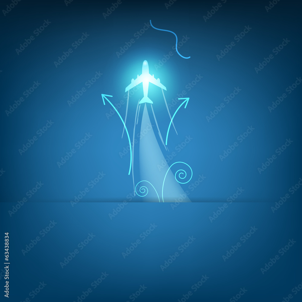 Vector Illustration of Airplane Routes Vector Illustration of Airplane Routes