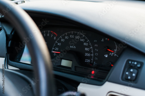 Modern car interior (color toned image)