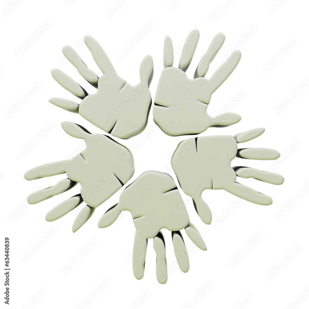 Hands success gray 3D graphic Hands success gray 3D graphic