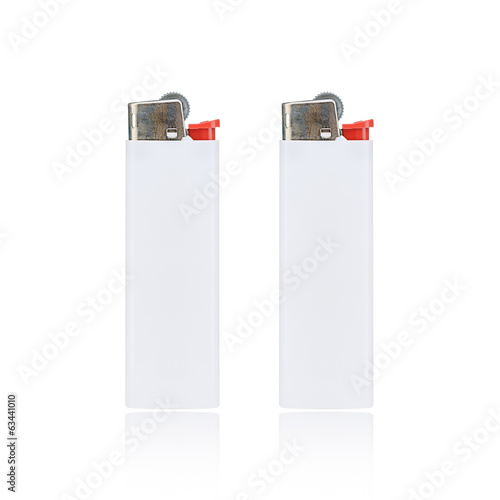 White cigarette lighter isolated on a white background