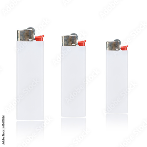 White cigarette lighter isolated on a white background