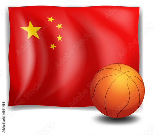 A ball in front of the Chinese flag