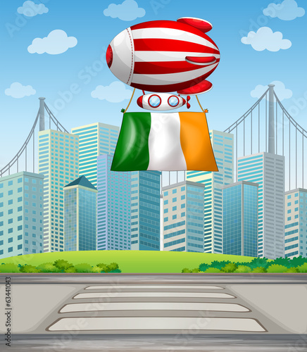 A floating balloon with the Ireland flag