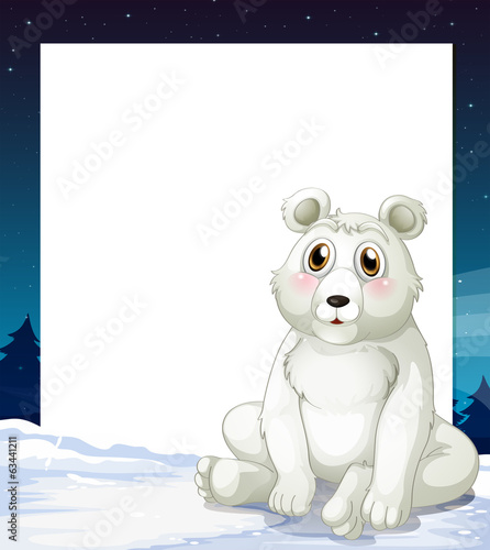 An empty template with a polar bear