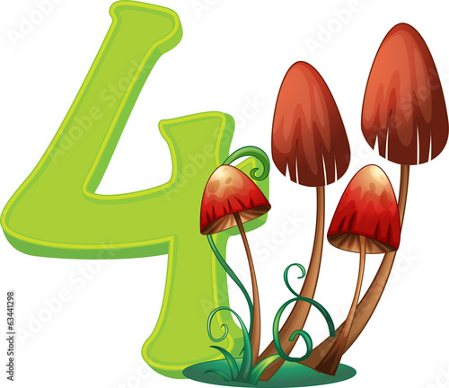 Four mushrooms