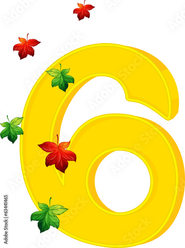 Six colourful leaves